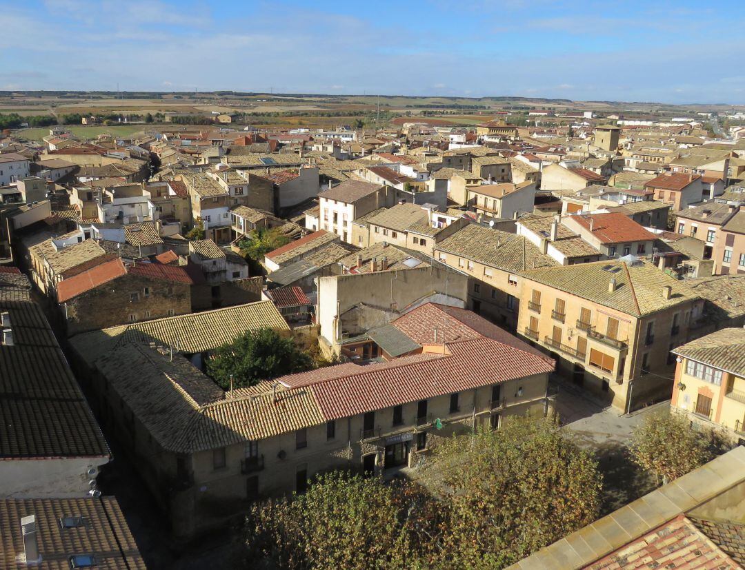 Imagen aérea de la zonade Olite incluída en el proyecto de rehabilitación