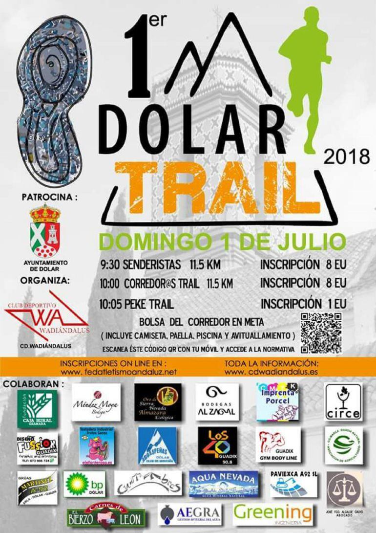 Cartel anunciador de la prueba deportiva de Dólar.