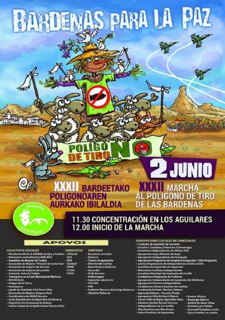 Cartel de la XXXII Marcha contra el Polígono de Tiro de Bardenas