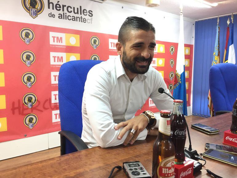 Javier Portillo, en la sala de prensa del Rico Pérez
