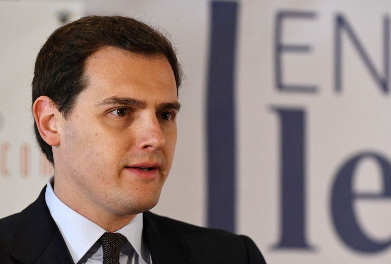 El presidente de Ciudadanos, Albert Rivera, durante su visita a León