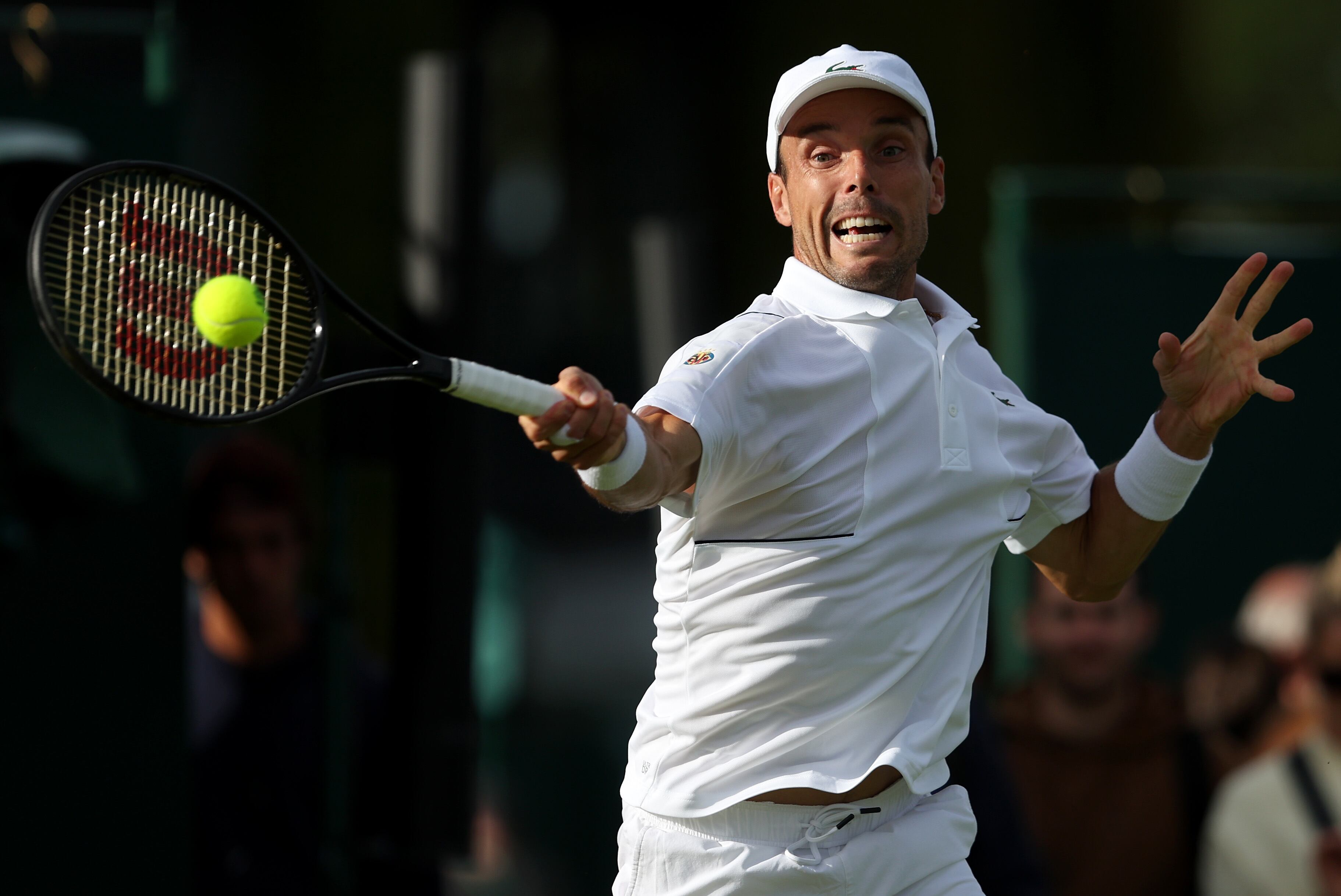 Roberto Bautista, durante su primer partido en Wimbledon