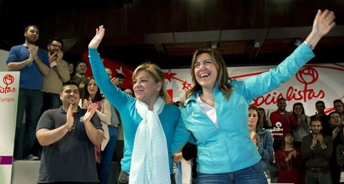 Valenciano y Díaz en el mitin de Málaga