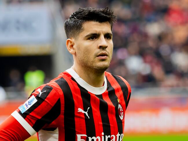 Álvaro Morata en un partido con el AC Milan