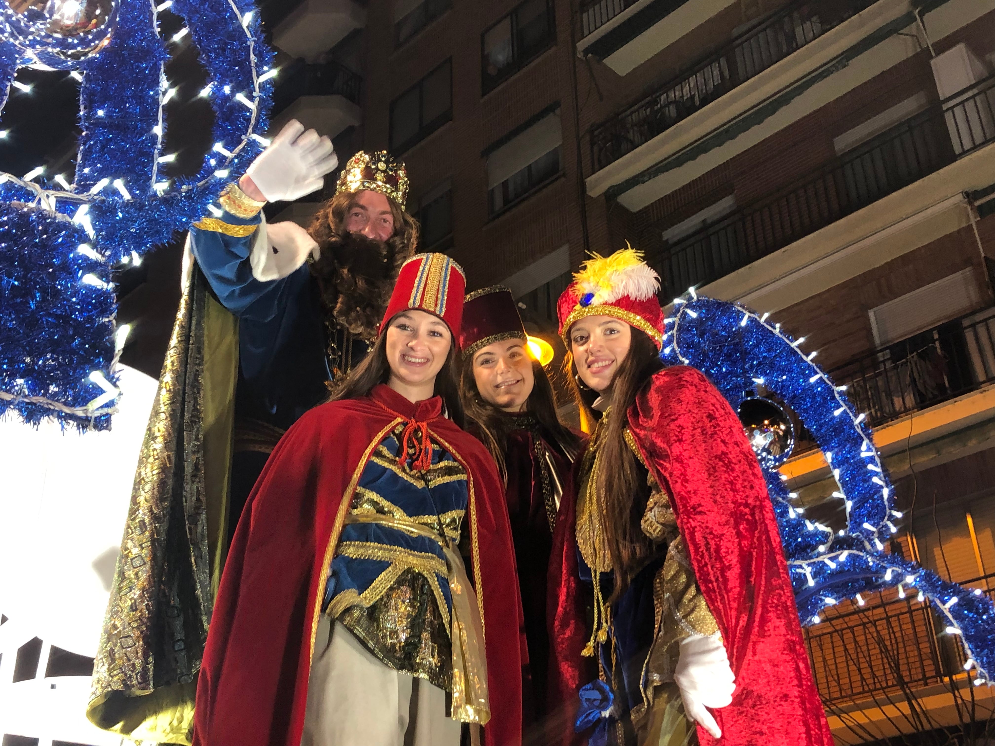 Gaspar, en la cabalgata de los Reyes Magos en Logroño, organizada por la Cadena SER de La Rioja.