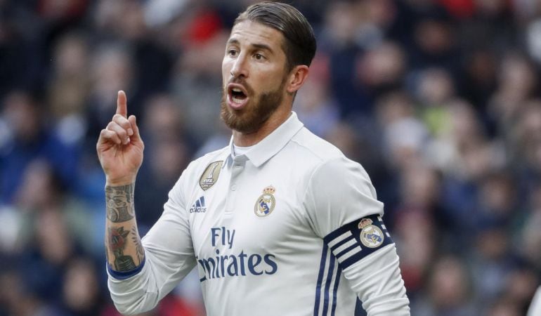 Sergio Ramos, durante el encuentro ante el Málaga