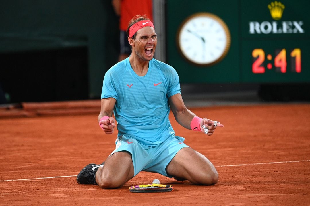 Rafa Nadal celebra su victoria en la final frente a Novak Djokovic