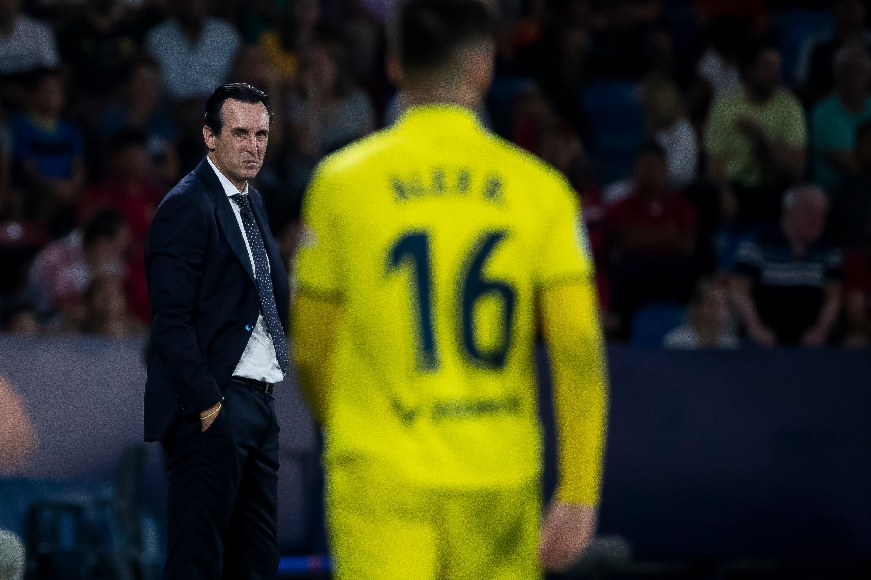 Unai Emery, durante un partido del Villarreal.