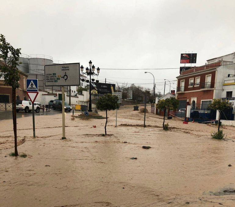 Zona de la estación de autobuses de Cabra.