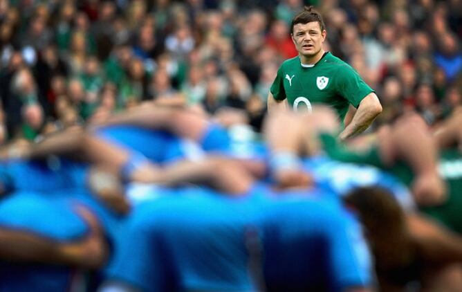 El jugador de Irlanda Brian O&#039;Driscoll, durante el encuentro ante Italia que ha finalizado con la victoria de los verdes por 46-7.