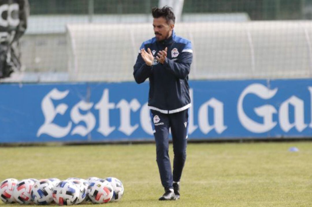 Rubén de la Barrera, durante un entrenamiento en su etapa en el Deportivo de la Coruña