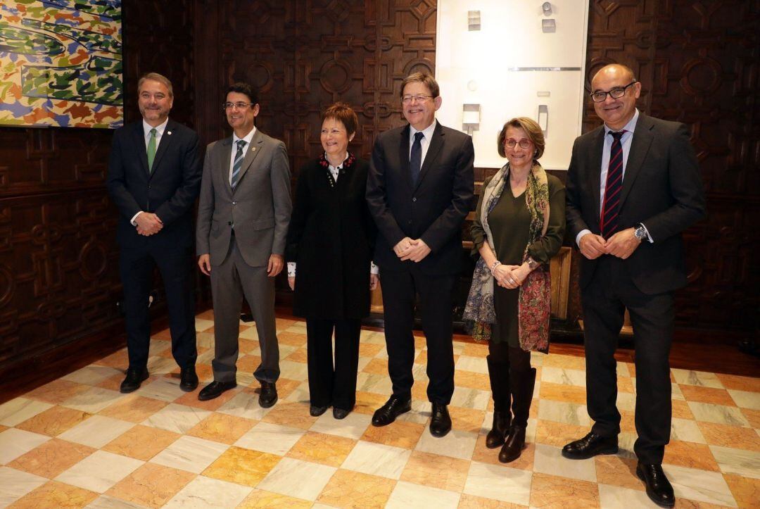 Los rectores de las universidades públicas valencianas con el president Ximo Puig