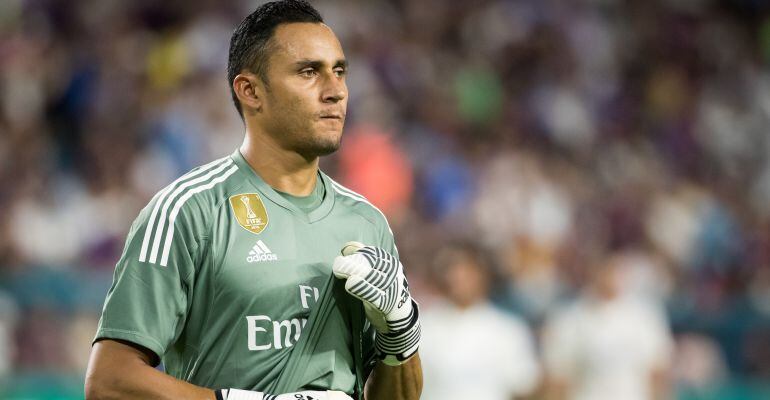 Keylor Navas, durante el encuentro ante el Barcelona en Miami