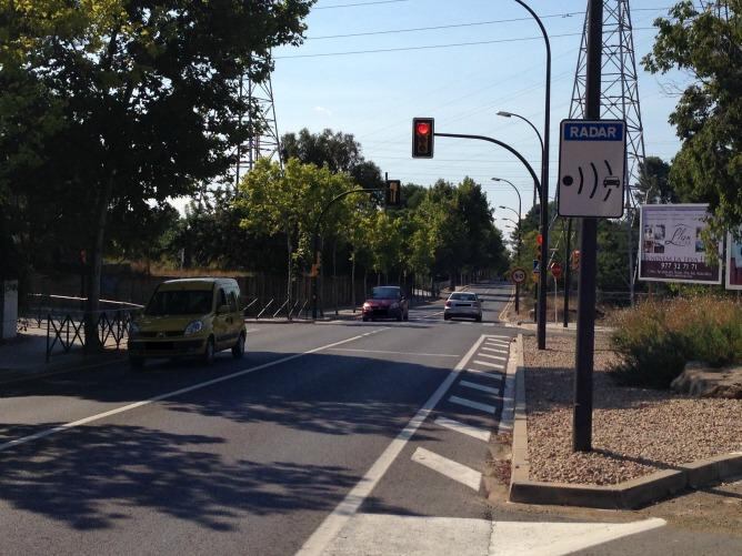 Imatge de la zona on s&#039;ubica el radar mòbil a la carretera de Castellvell del Camp, en direcció a Reus