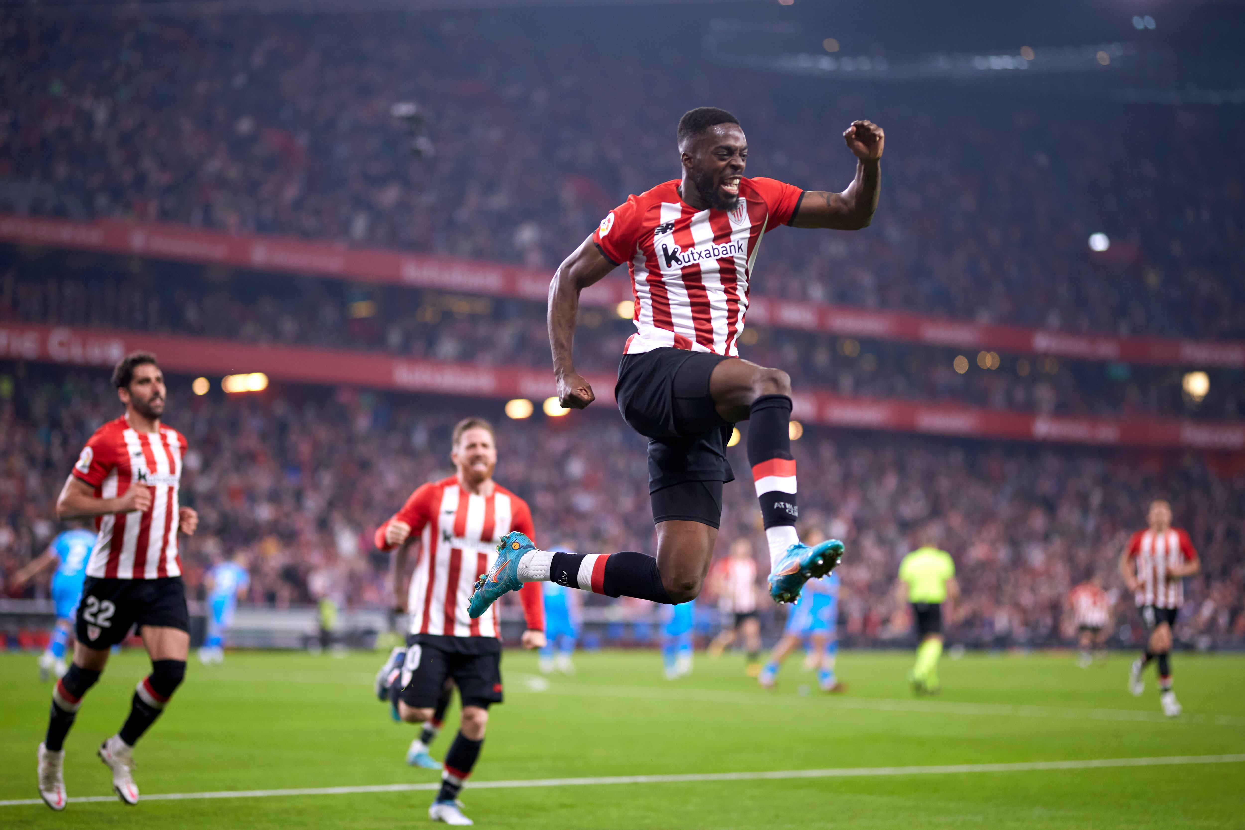 Iñaki Williams, jugador del Athletic Club, celebrando el segundo tanto frente al Atlético de Madrid