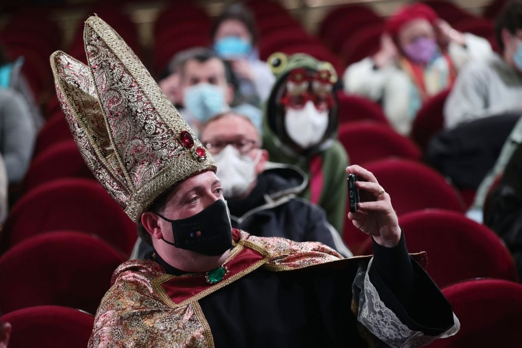 Algunos de los asistentes al Teatro Real durante el Sorteo de la Lotería de Navidad.