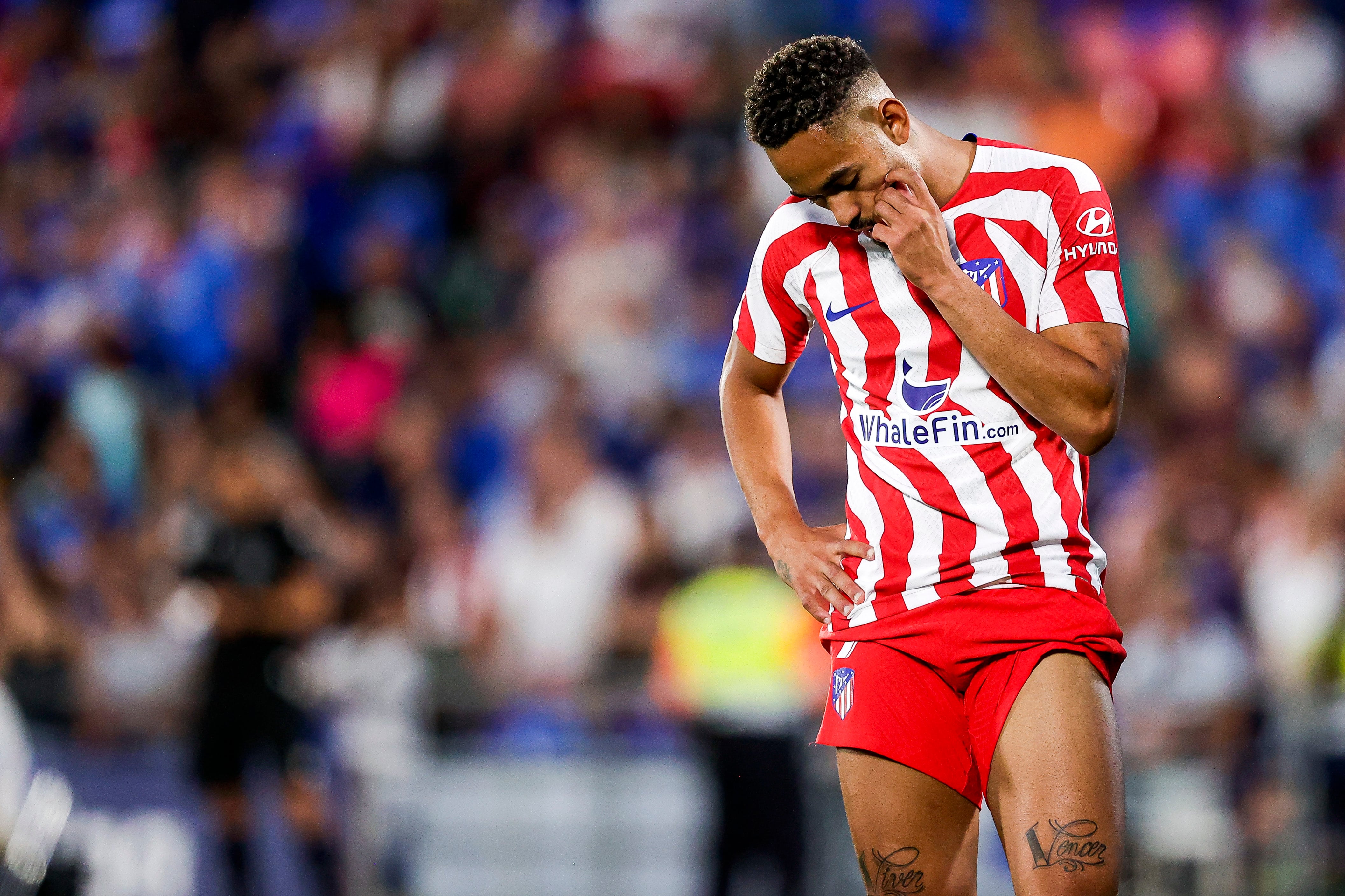 Matheus Cunha en un partido con el Atlético de Madrid. Getty Images