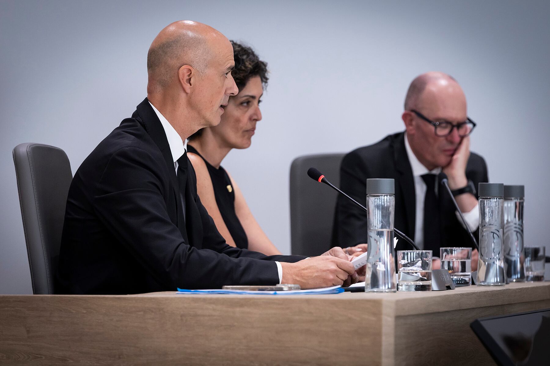 El consell d'aparcaments d'Andorra la Vella, Xavier Surana, durant la sessió del consell de comú