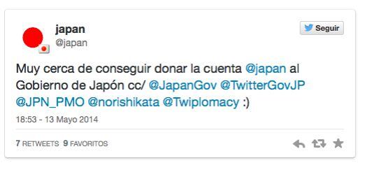 Captura de pantalla del tuit de 2014 en el que Castaño indicaba que quería donar la cuenta