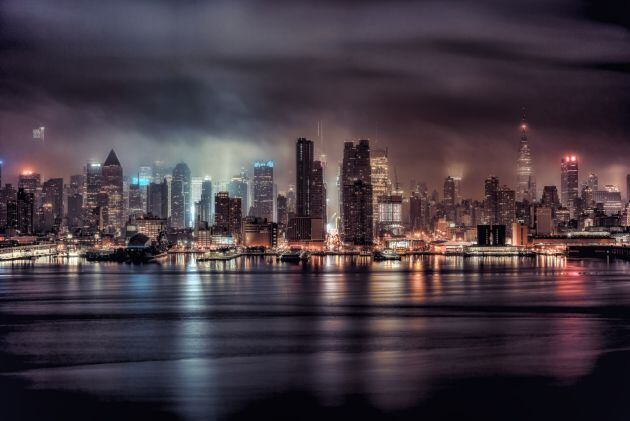 La ciudad de Nueva York por la noche.