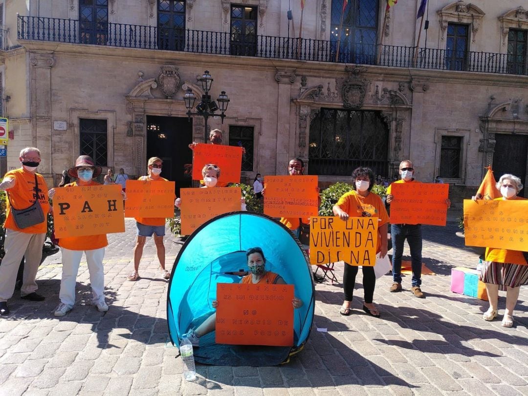 Concentración de PAH Mallorca en la plaza de Cort de Palma. 