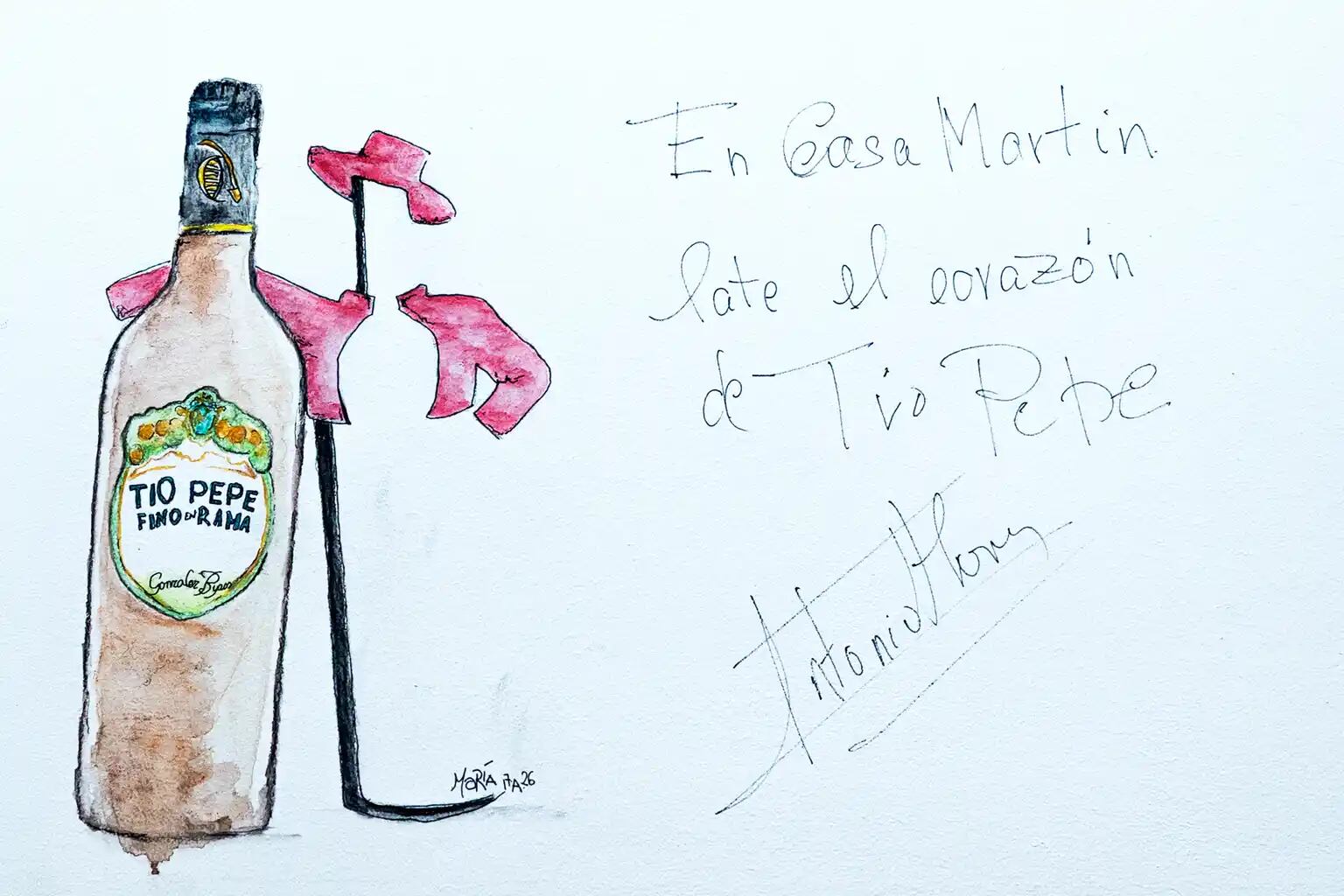 Cariñosa dedicatoria de Antonio Flores a Casa Martín