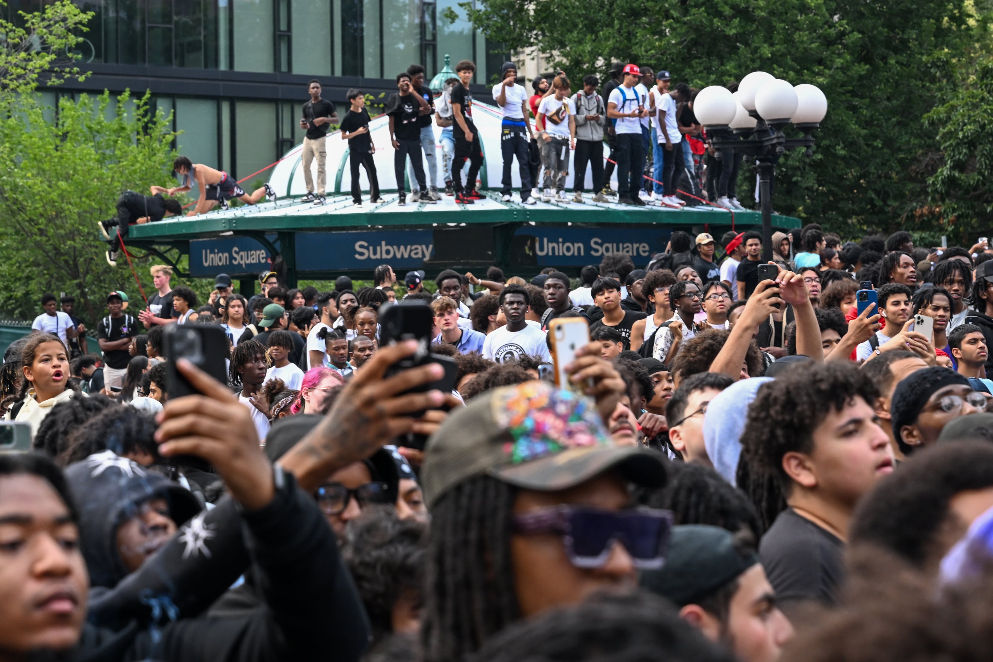 Los asistentes al evento se reunieron en el parque neoyorkino de Union Square