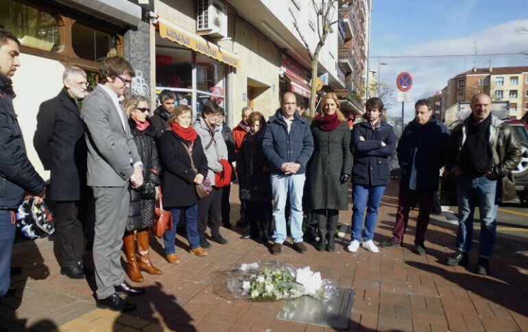 Momento del homenaje al expolicía asesinado por ETA, Pedro Ortiz de Urbina.