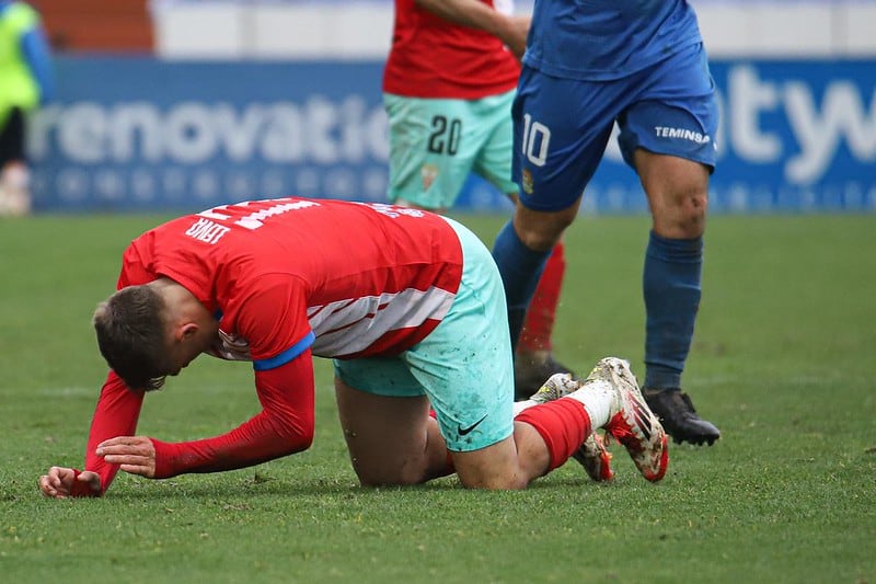 Leiva en el partido de Fuenlabrada