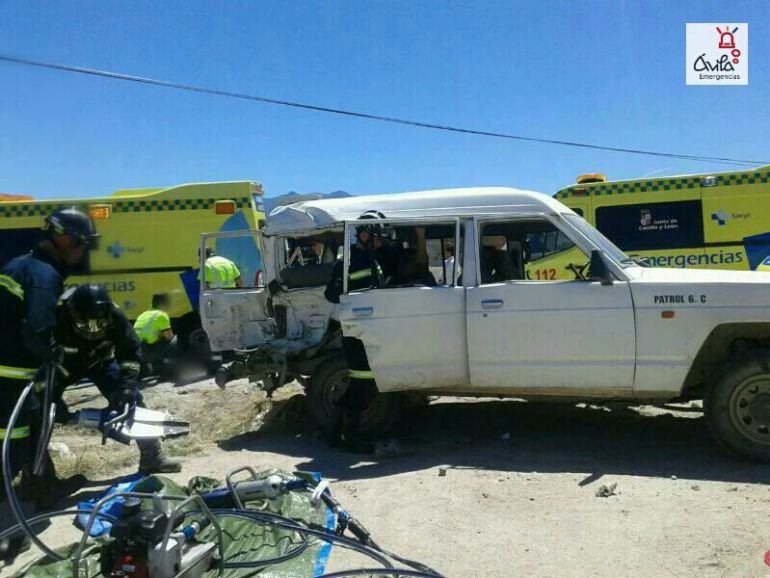 Estado en el que ha quedado el Nissan Patrol tras el siniestro