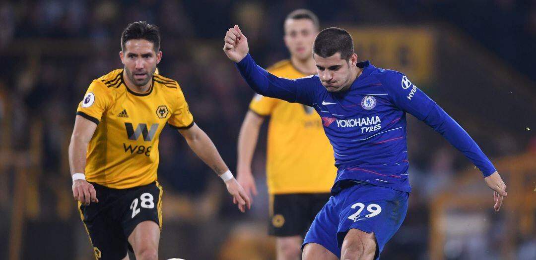 Álvaro Morata, durante un partido de la Premier League