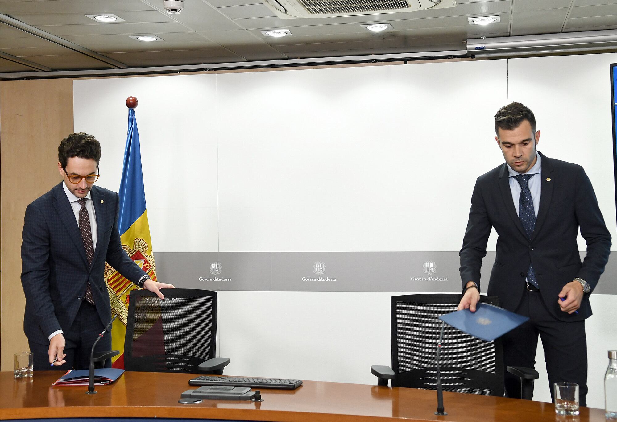 Casal i Forné durant la compareixença d&#039;aquesta tarda.