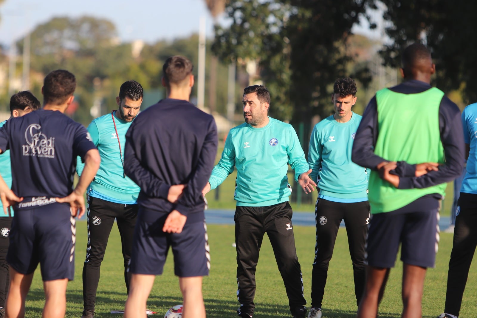 Antonio Fernández durante el primer entrenamiento de la semana