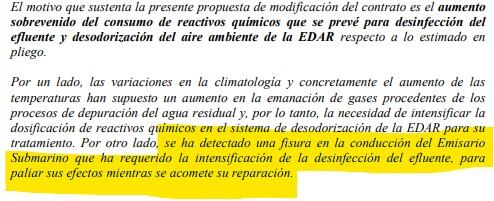 Fragmento del modificado de contrato