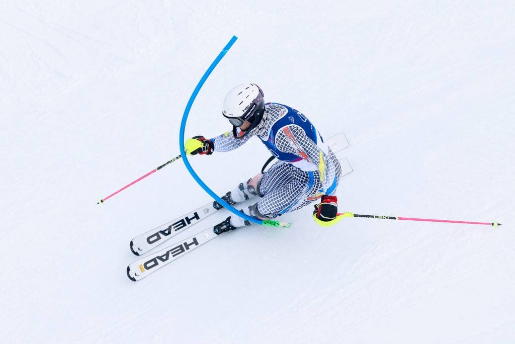 Xavi Cornella a l'eslàlom dels jocs olímpics de Milà-Cortina