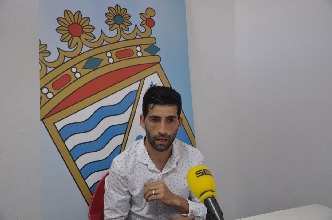 David Narváez durante la rueda de prensa del domingo tras el partido 