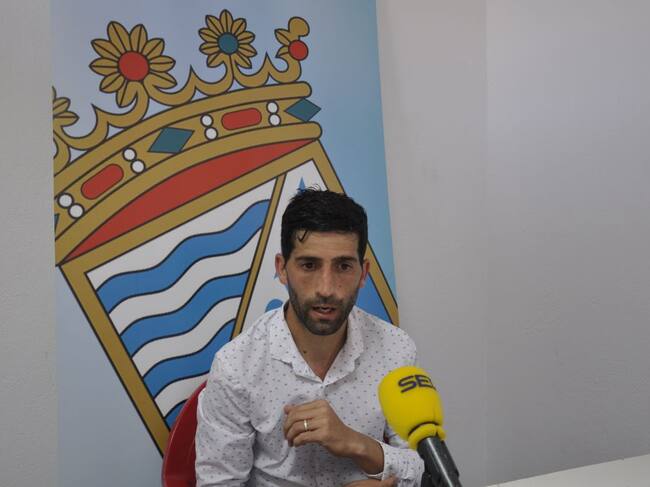 David Narváez durante la rueda de prensa del domingo tras el partido