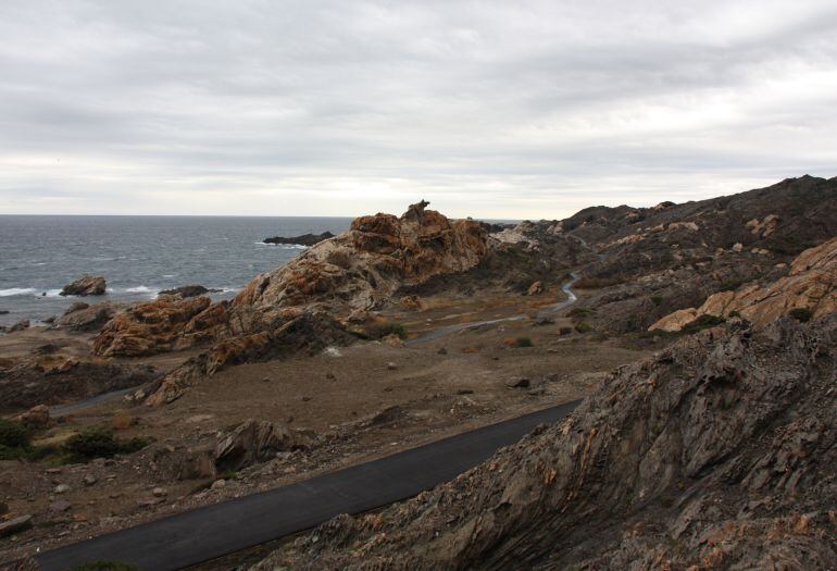 Camí que travessa el Pla de Tudela i porta a Cala Culip