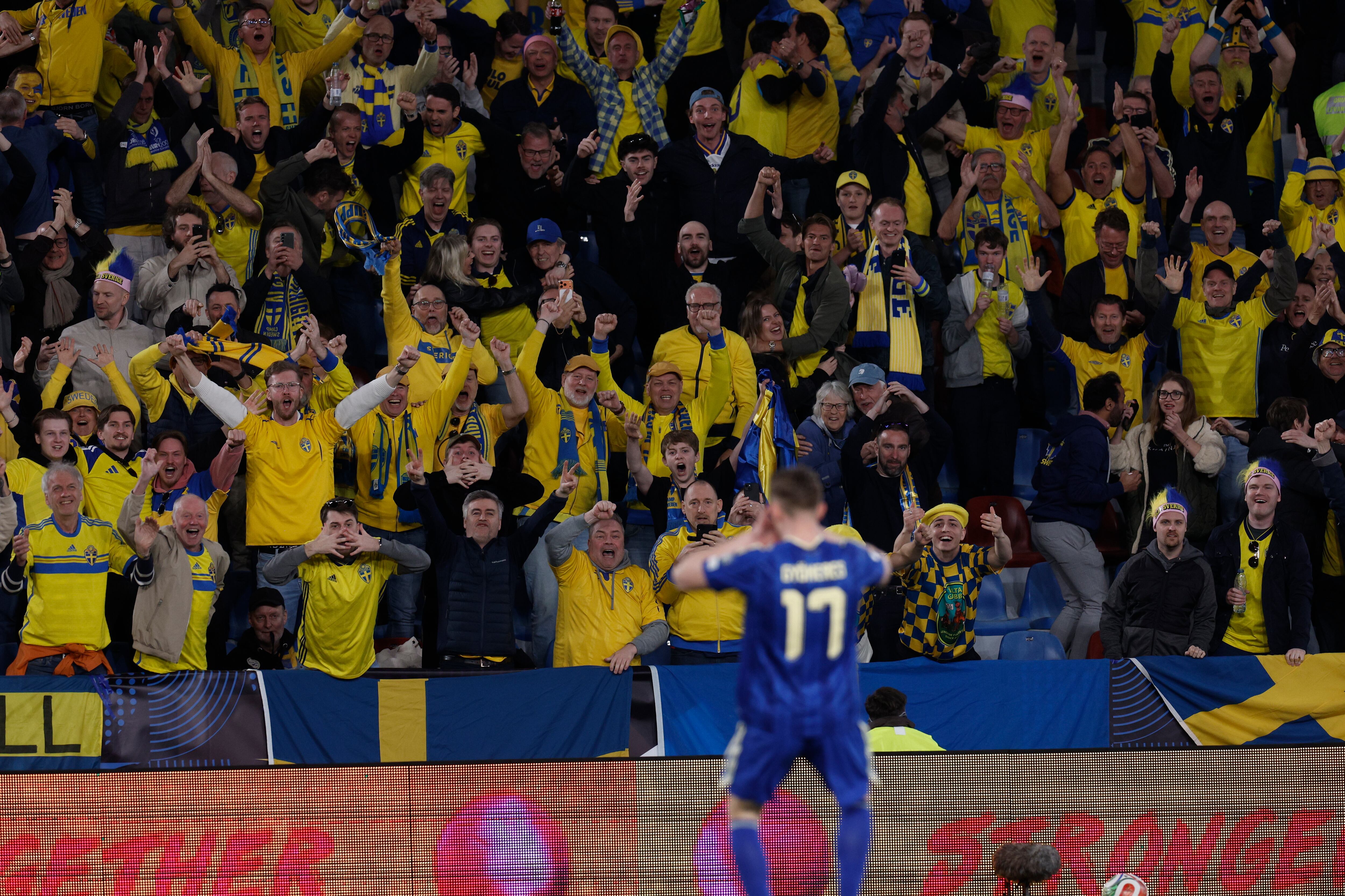 Gyökeres celebra su segundo gol ante Ucrania. EFE/Kai Forsterling