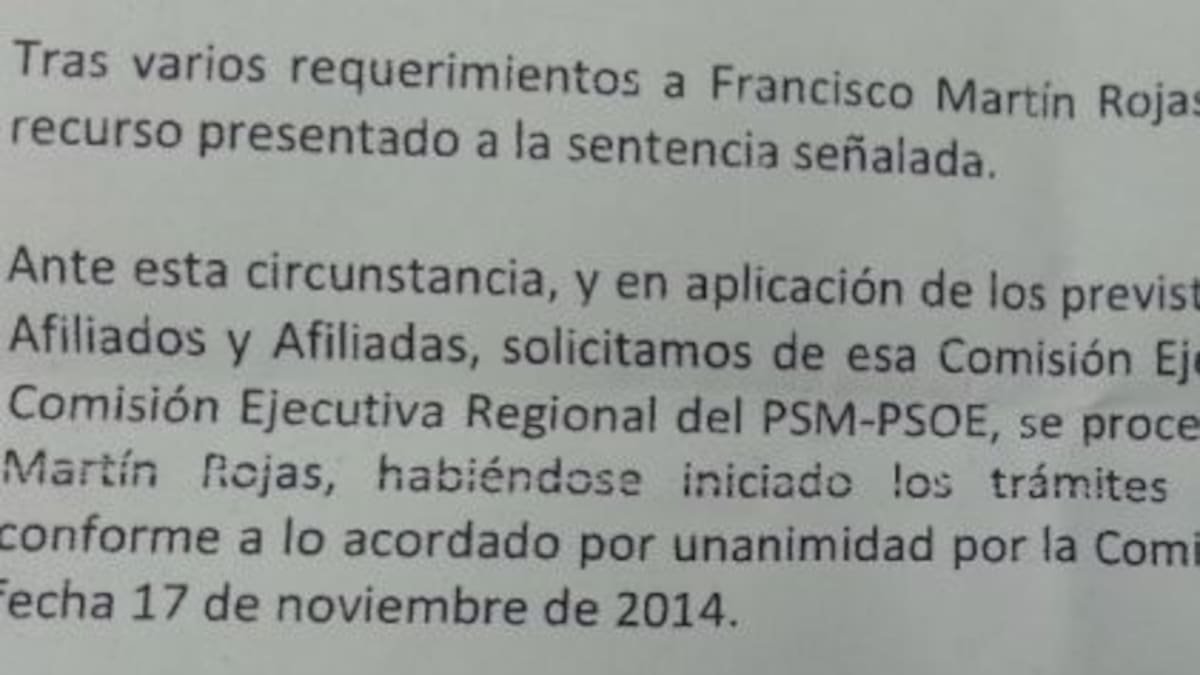 El PSOE de Torrejón pide expulsar a un exconcejal inhabilitado por prevaricar