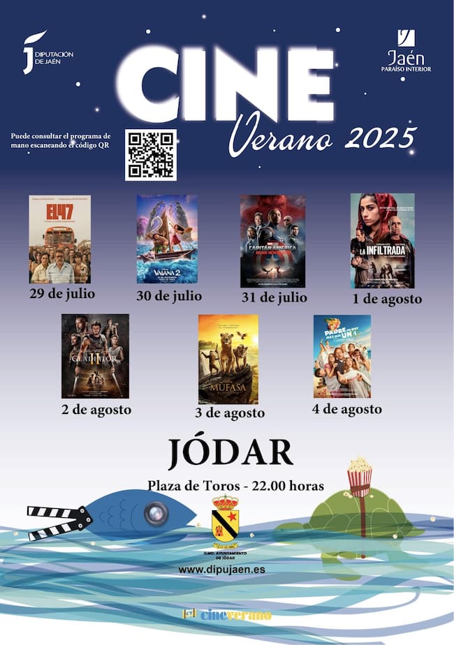 Cartelera del Cine de Verano Jódar 2025