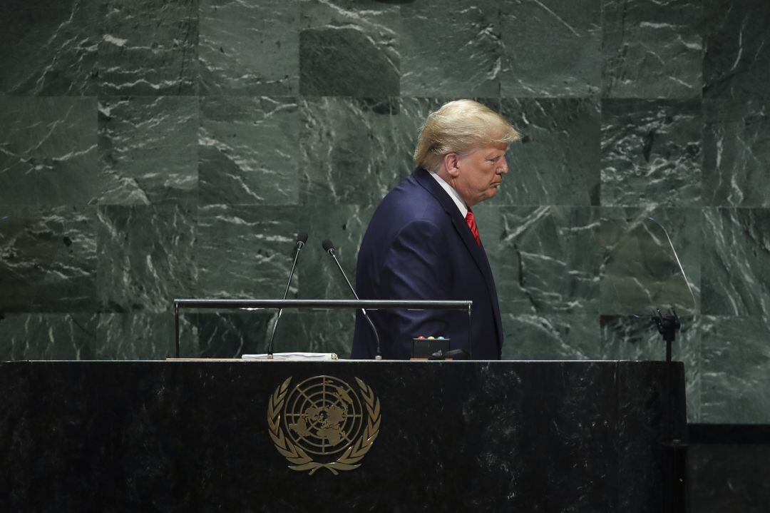 Trump al finalizar su discurso en la Asamblea General de la ONU