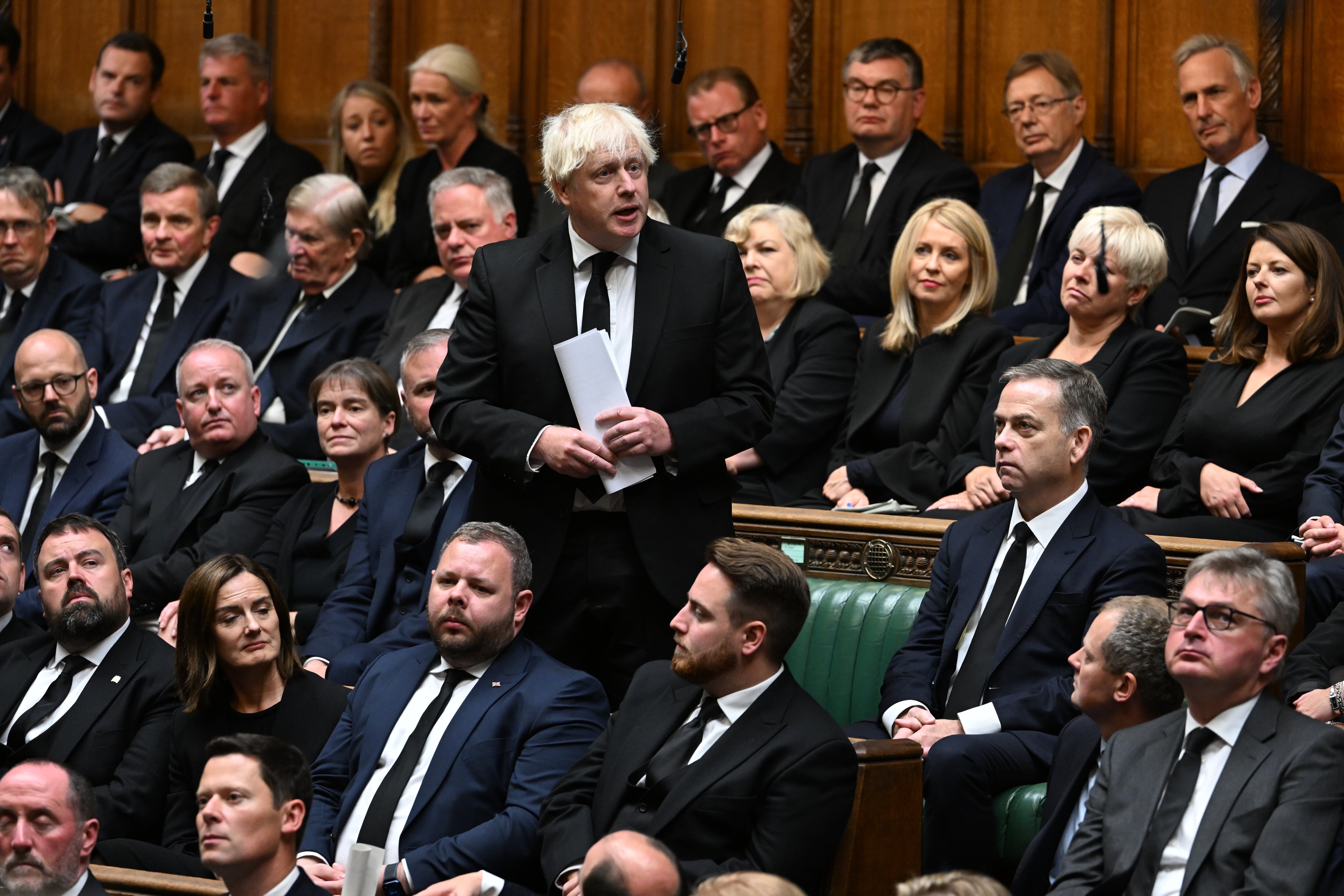 El ex primer ministro británico Boris Johnson, en el Parlamento del Reino Unido