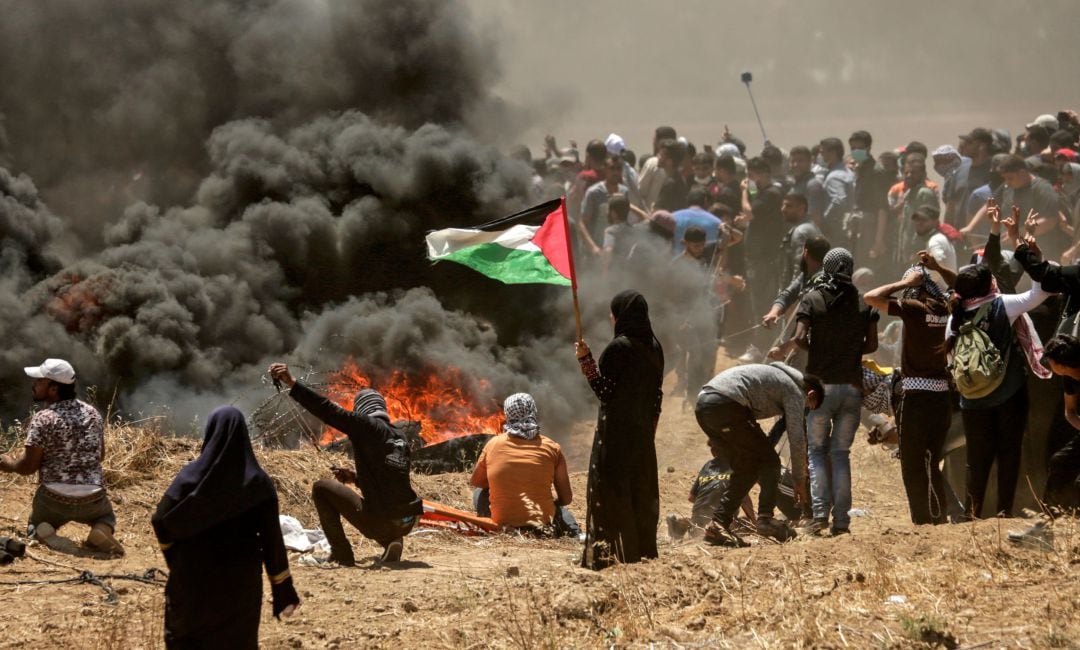 Palestinos en la Franja de Gaza.