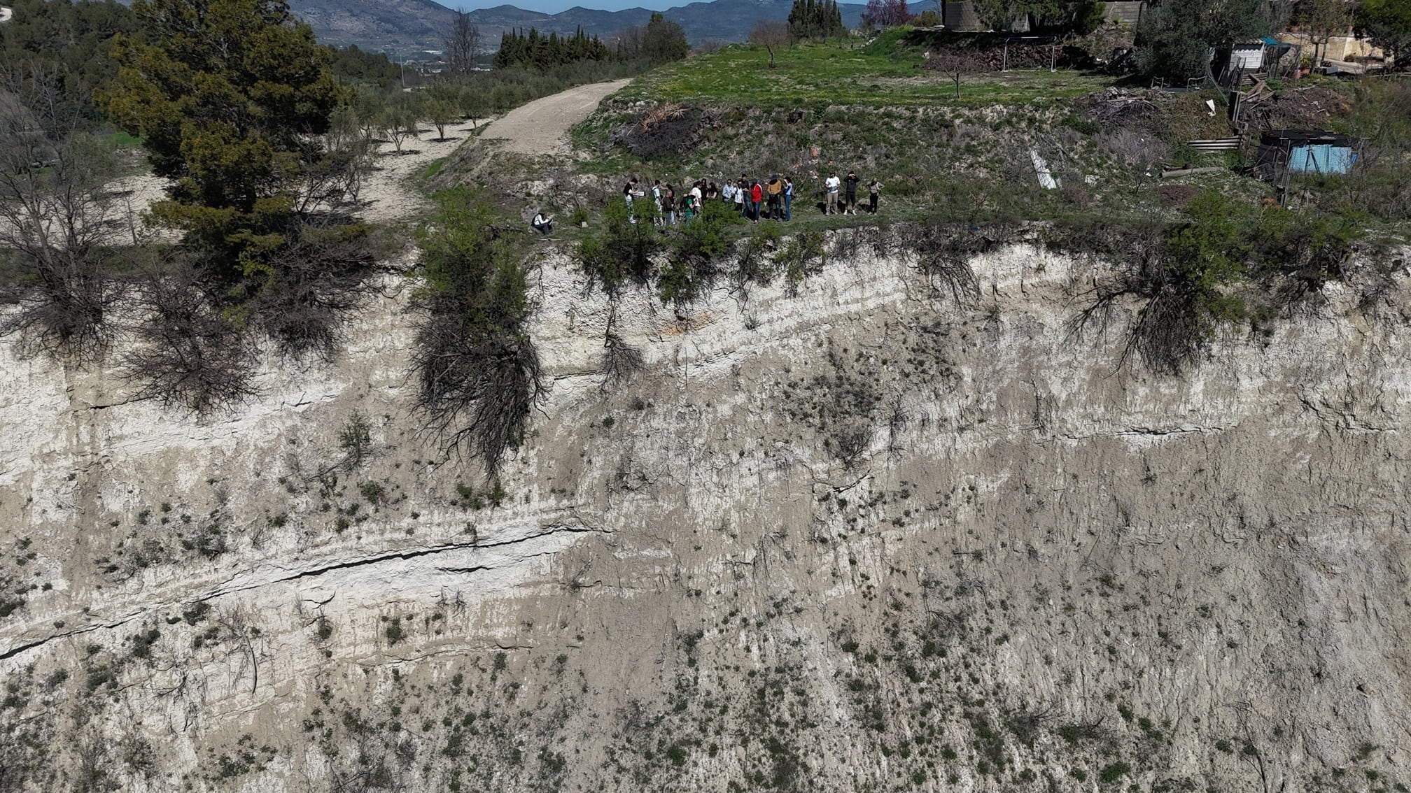 Imagen de dron de los investigadores en el Barranc de Caraita