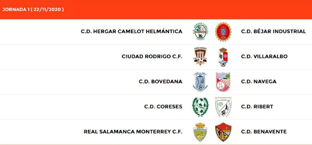 Calendario de la 1ª jornada