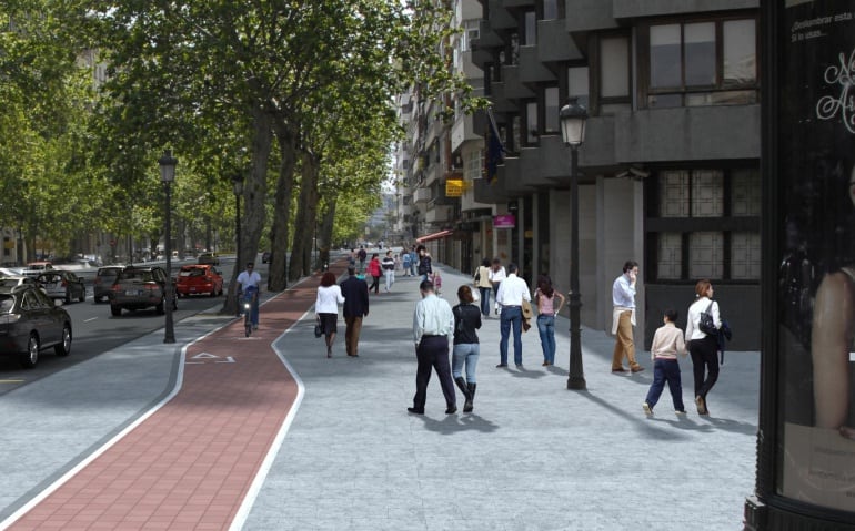 Así quedará Navarro Reverter, con el cambio de última hora del carril bici, que irá bajo la calzada