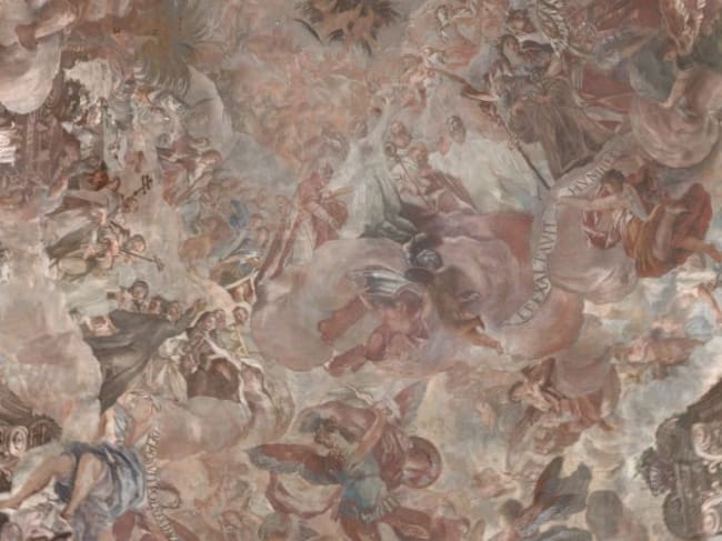 Imagen de uno de los frescos de Palomino en la Iglesia de los Santos Juanes