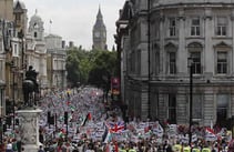 La manifestación de Londres contra la ofensiva de Israel en Gaza ha sido numerosa