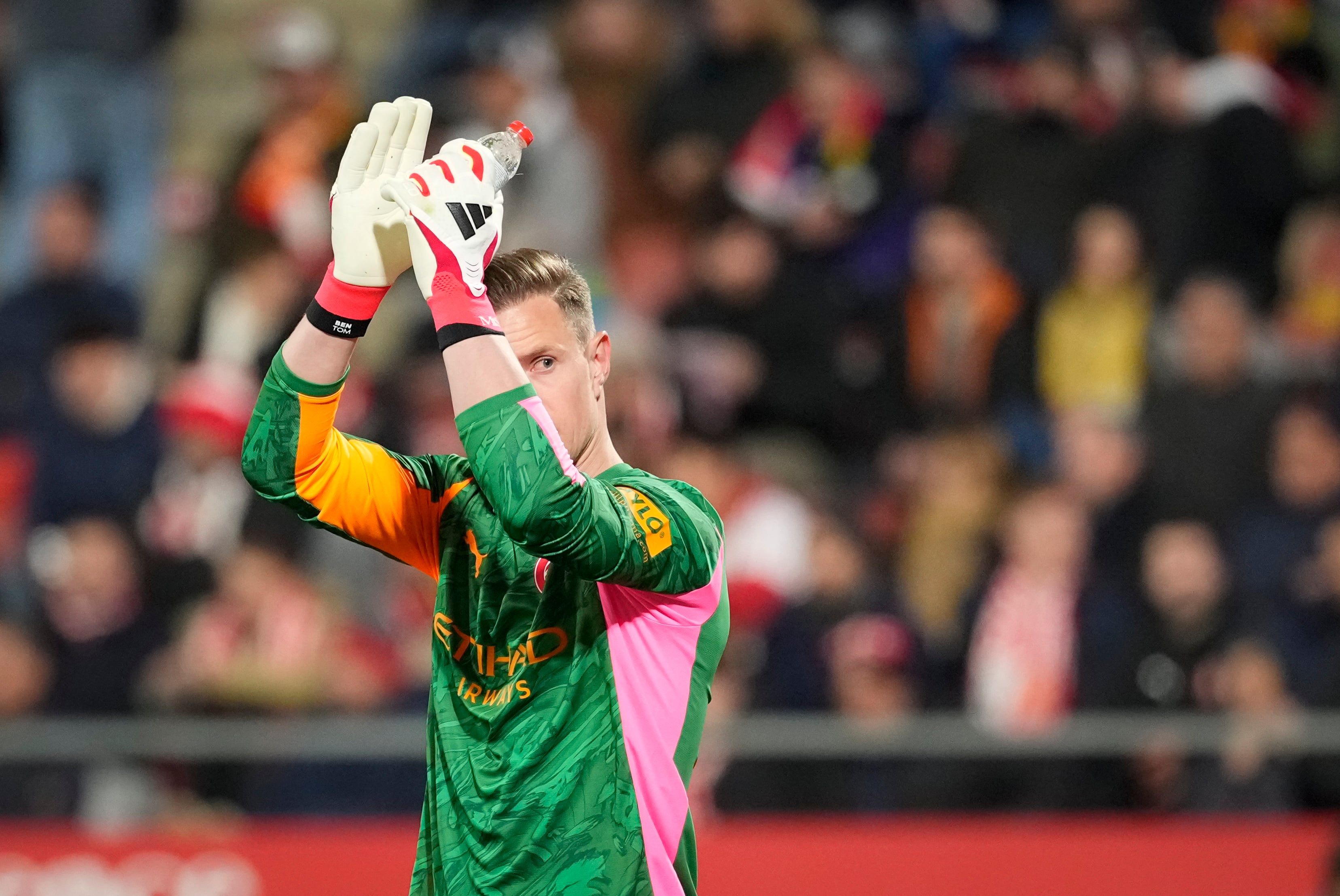 El guardameta del Girona, Marc-André ter Stegen, durante el partido de LaLiga ante el Getafe